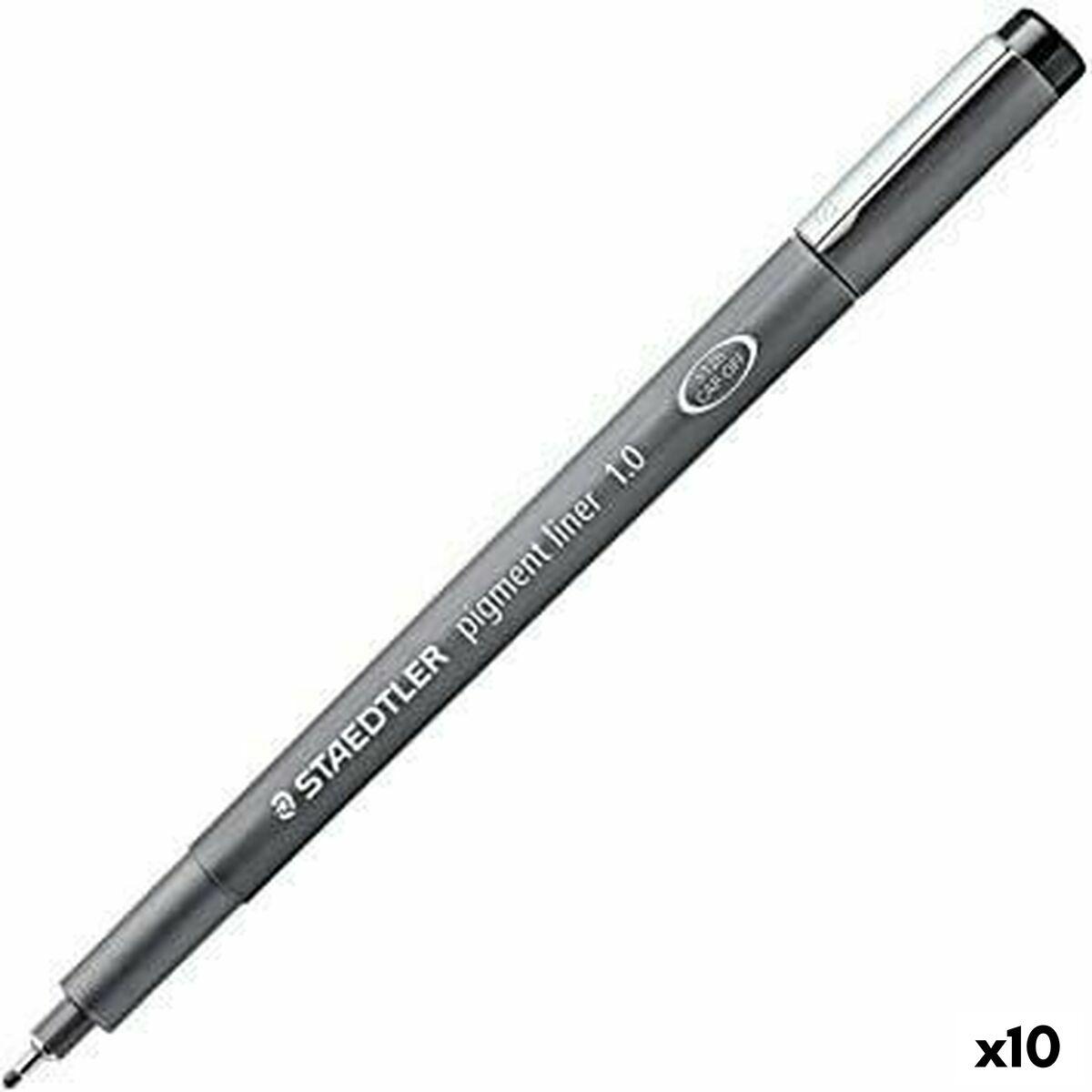 Staedtler Pigment Liner fineliner - sort, 1,0 mm (10 stk.)