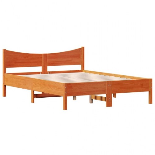 Sengeramme uden madras 120 x 200 cm i massivt fyrretræ - gyldenbrun