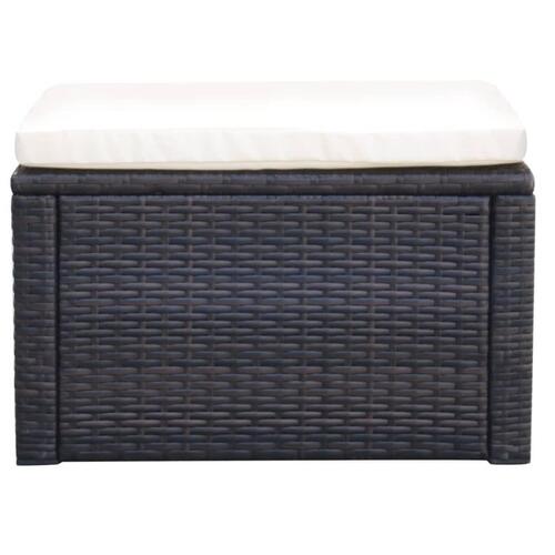 Fodskammel ottoman i polyrattan 53 x 53 x 30 cm brun