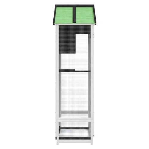 Fuglebur 91,5x53x170 cm massivt fyrretræ grå