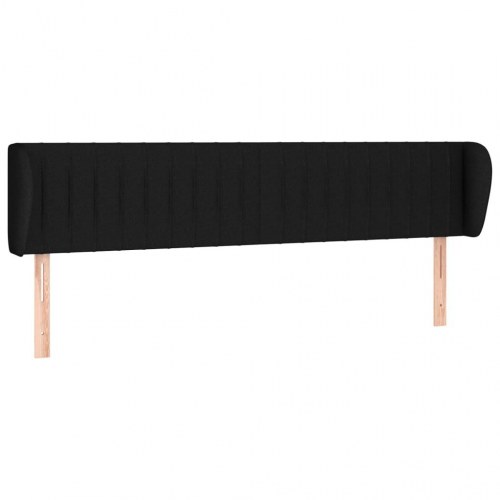 Sengegavl med kanter 203 x 23 x 78/88 cm - sort