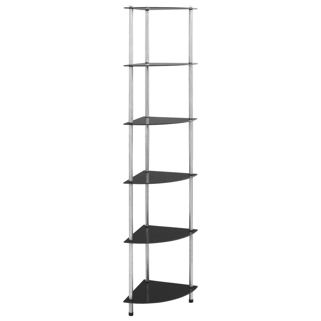 Reol med 6 hylder 30x30x160 cm hærdet glas