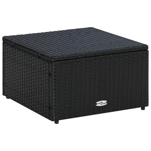 Fodskammel ottoman i polyrattan 53 x 53 x 30 cm sort