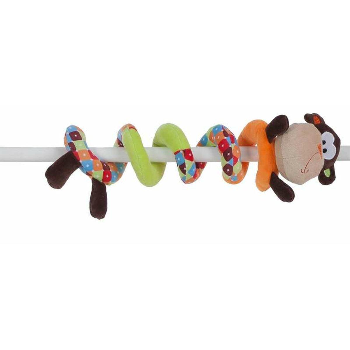 Bamse spiral 55 cm - abe, multifarvet plysdyr