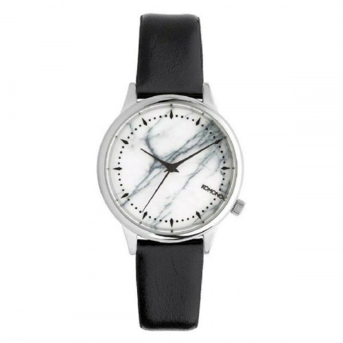 Dameur Komono - armbåndsur Ø 36 mm, sort rem/sølv urkasse
