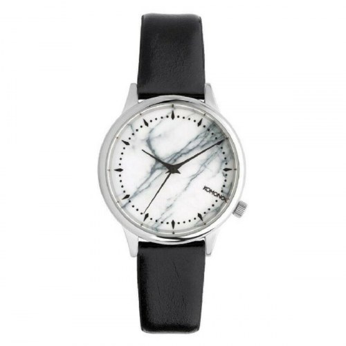 Dameur Komono - armbåndsur Ø 36 mm, sort rem/sølv urkasse