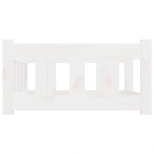 Hundeseng 75,5x55,5x28 cm massivt fyrretræ hvid