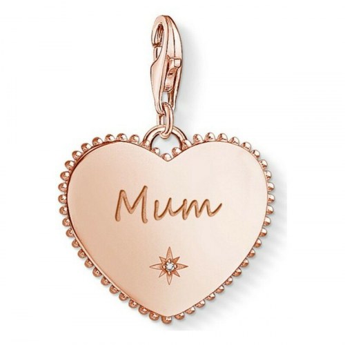 Thomas Sabo hjerte-charm “Mum” i rosaguldslook - 925 sterling sølv