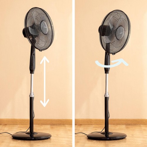 Piedestalventilator med fjernbetjening Airstreem Sort 45 W