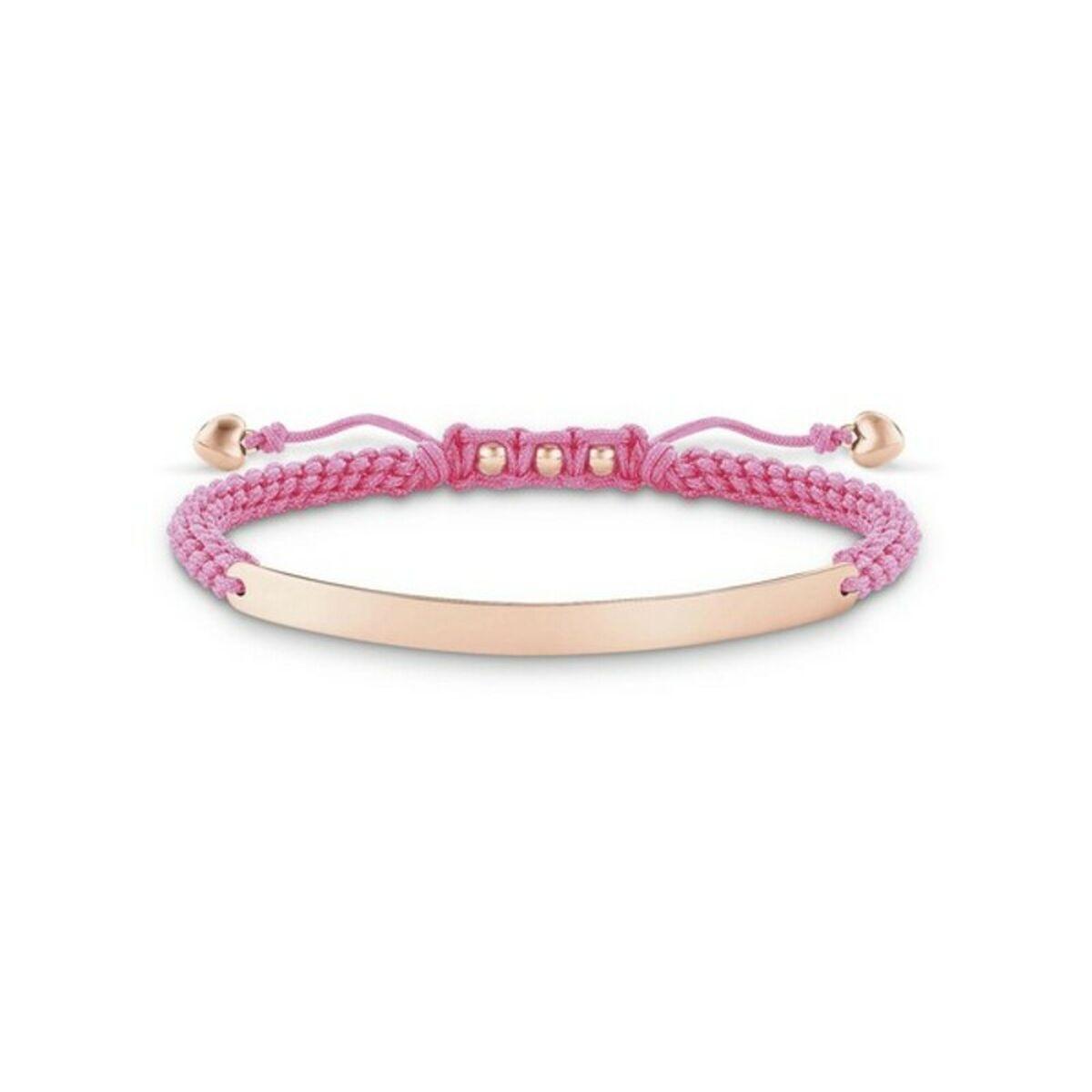 Armbånd til kvinder Thomas Sabo - rosaguldlook, pink snor, 21 cm