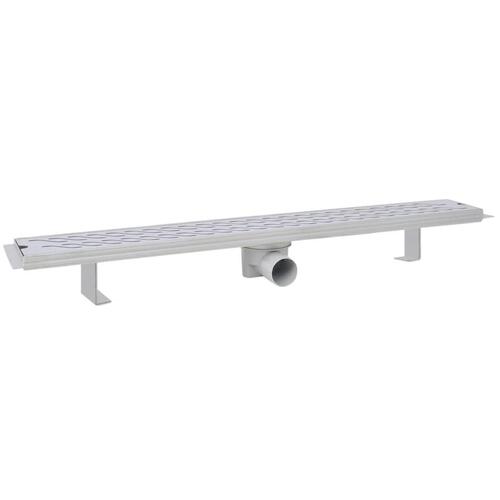 Lineært bruseafløb bølgedesign 830x140 mm rustfrit stål