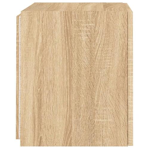 Væghængte tv-borde 2 stk. med LED-lys 40,5x35x40 cm sonoma-eg