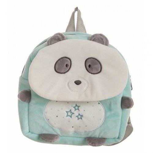 Børnerygsæk med panda - 26 × 22 cm - blå/turkis