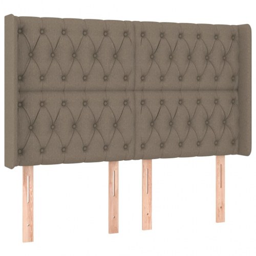 Sengegavl med kanter 147 x 16 x 118/128 cm - gråbrun