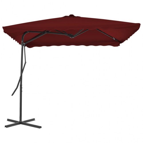Parasol med stålstang 250 x 250 x 230 cm - bordeaux