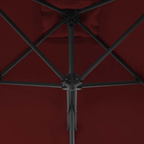 Parasol med stålstang 250 x 250 x 230 cm - bordeaux