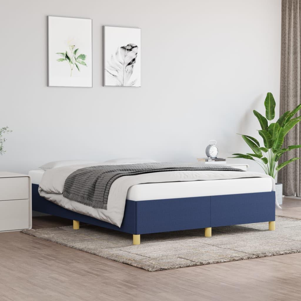 Sengeramme 140x190 cm stof blå