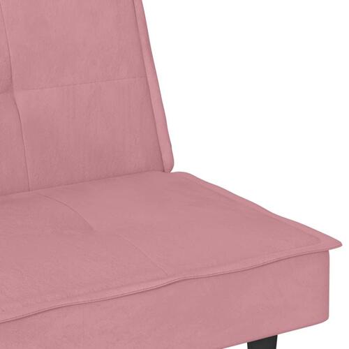 Sovesofa med kopholdere velour lyserød