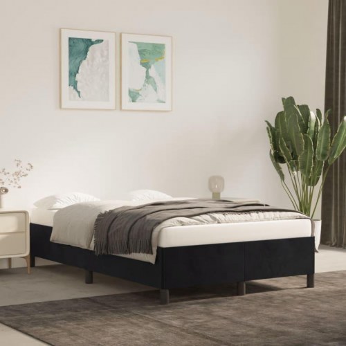 Sengeramme i fløjl - sort 120×200 cm (uden madras)