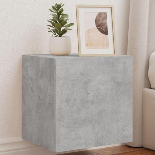 Væghængte tv-borde 2 stk. med LED-lys 40,5x35x40 cm betongrå