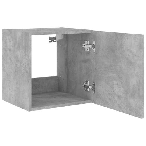 Væghængte tv-borde 2 stk. med LED-lys 40,5x35x40 cm betongrå