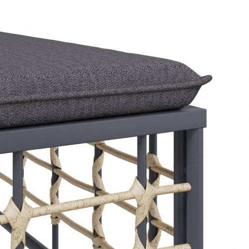 Midtermodul til havesofa med mørkegrå hynder polyrattan