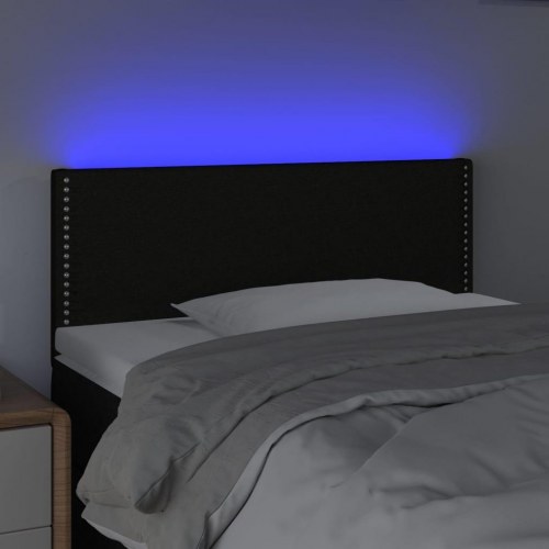 Sengegavl med LED-lys 80 × 5 × 78/88 cm - stof, sort