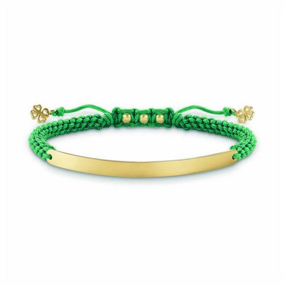Thomas Sabo armbånd til kvinder LBA0061-848-6, grøn/guldfarvet, 14,5-21 cm