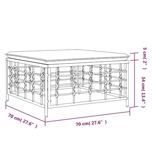 Haveskammel med beige hynde polyrattan