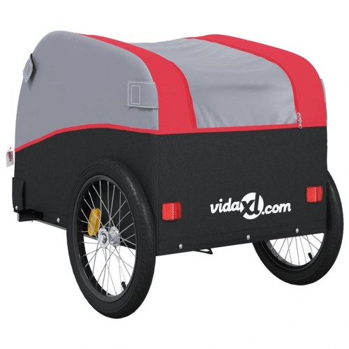 Cykelanhænger 45 kg - jern, sort/rød