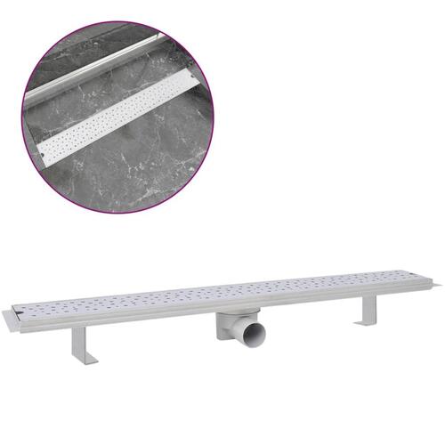 Lineært bruseafløb 830x140 mm rustfrit stål bobledesign