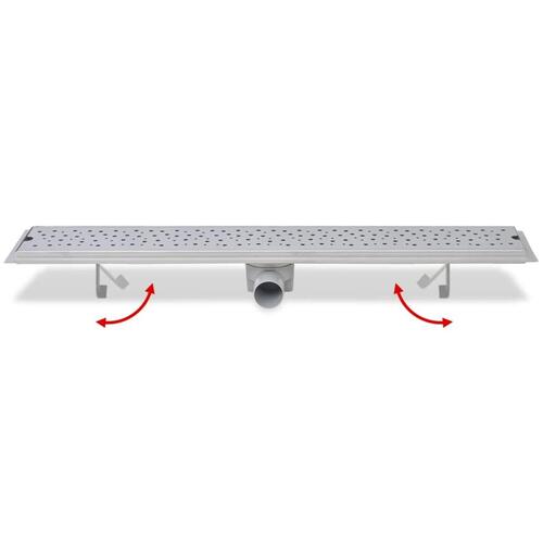 Lineært bruseafløb 830x140 mm rustfrit stål bobledesign
