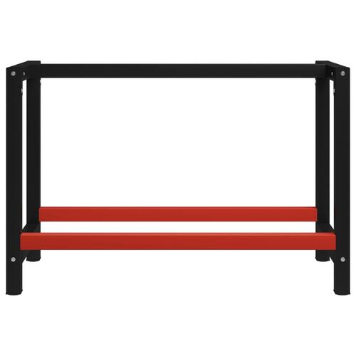 Stel til arbejdsbænk 120x57x79 cm metal sort og rød