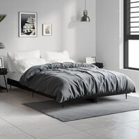 Sengestel 120x190 cm konstrueret træ sort