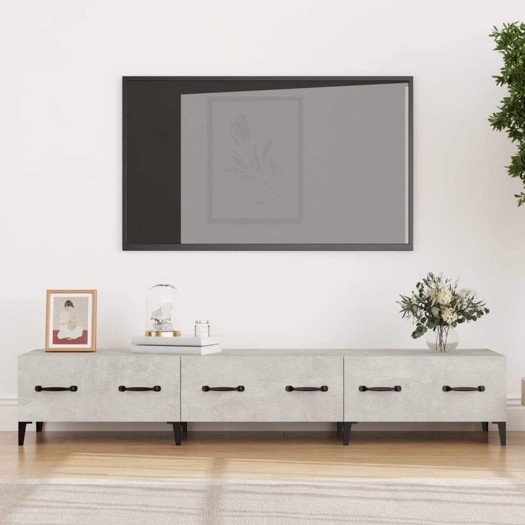 Tv-bord 150x34,5x30 cm konstrueret træ betongrå
