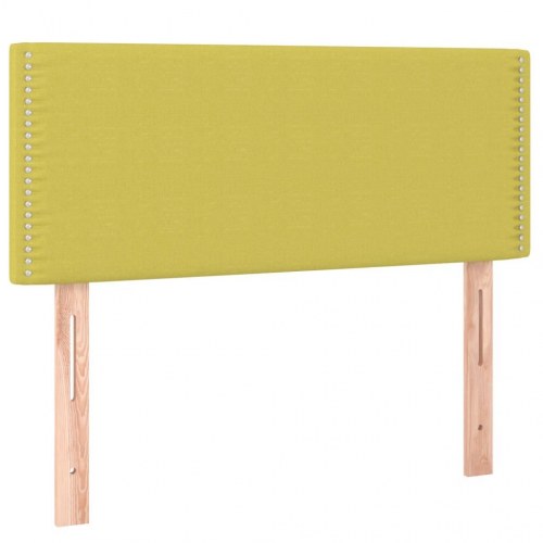 Sengegavl med LED-lys 80x5x78/88 cm stof grøn