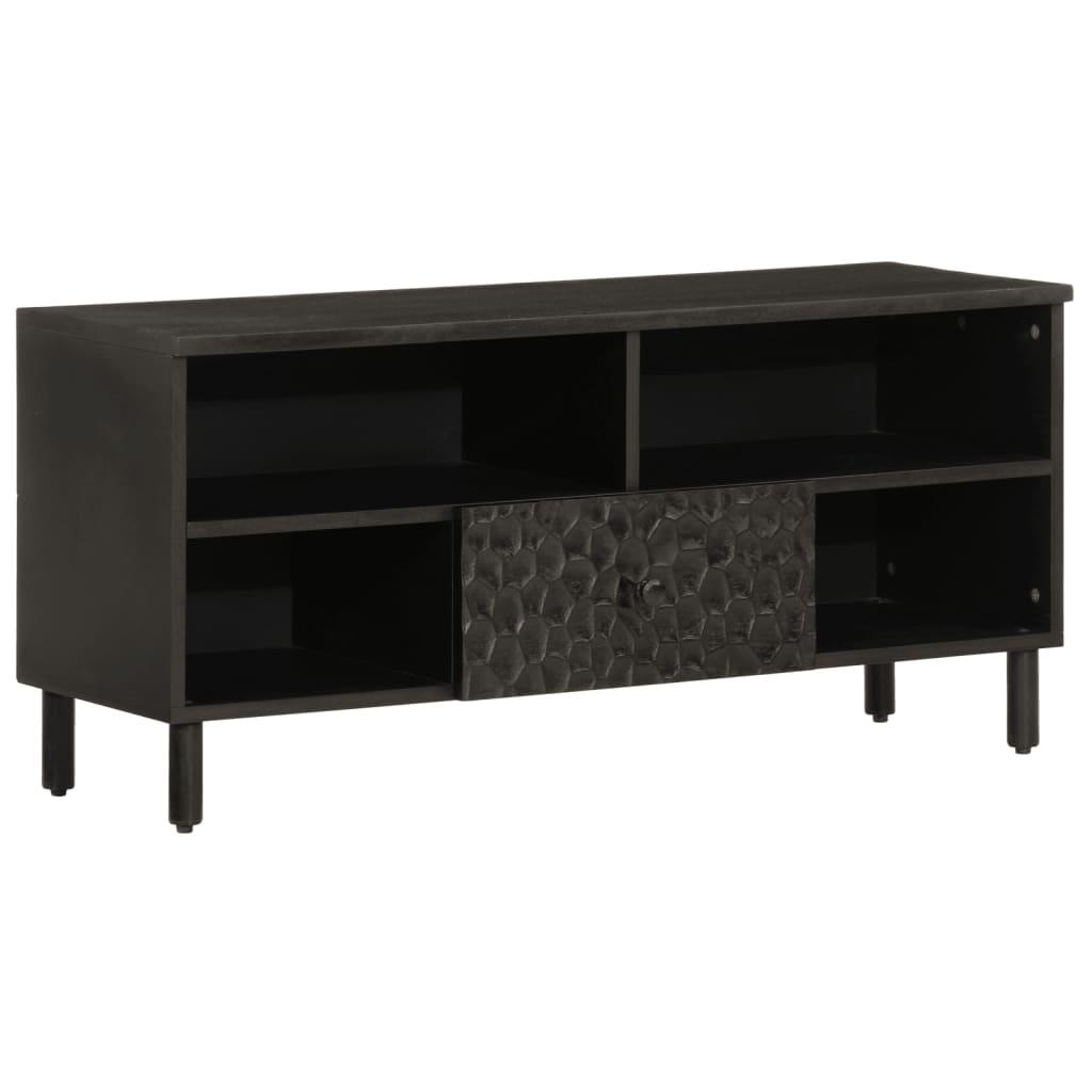 Tv Bord 100x33x46 Cm Massivt Mangotræ Sort