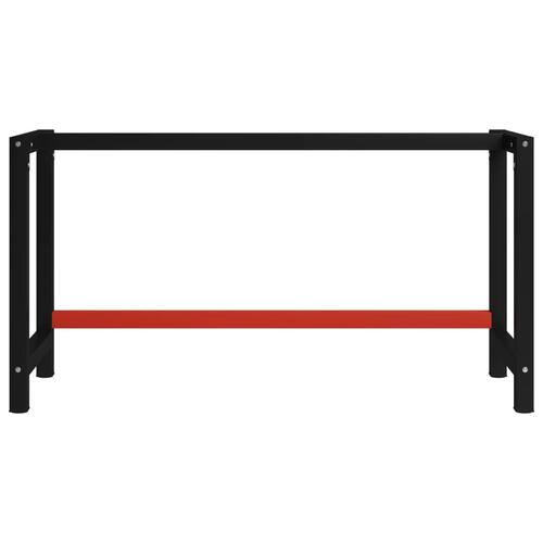Stel til arbejdsbænk 150x57x79 cm metal sort og rød