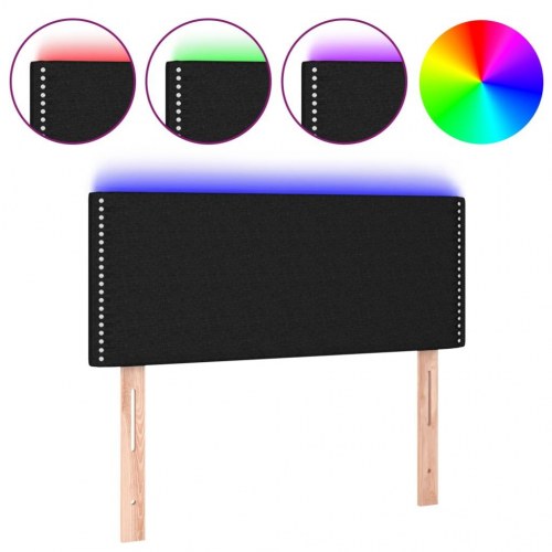 Sengegavl med LED-lys 90x5x78/88 cm - stof, sort