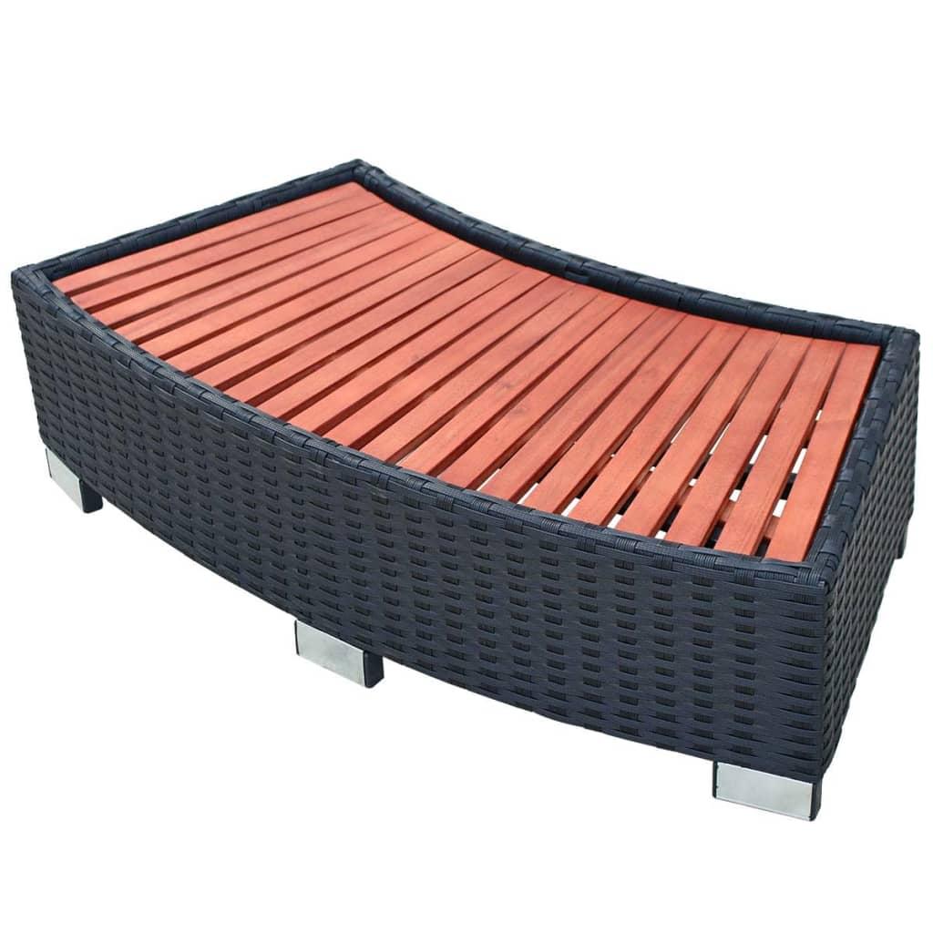 Spatrin i polyrattan 92 x 45 x 25 cm sort