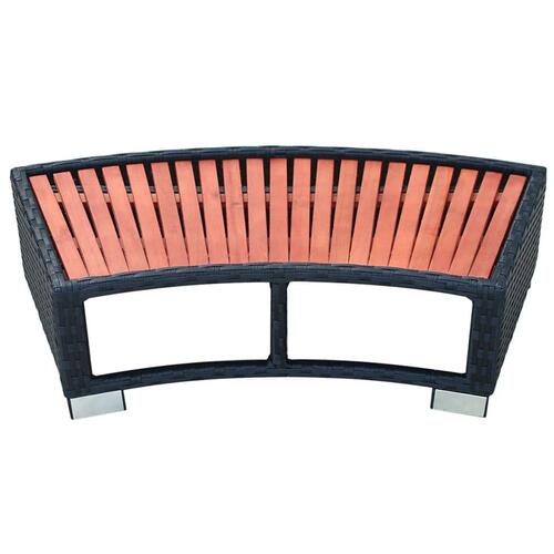 Spatrin i polyrattan 92 x 45 x 25 cm sort