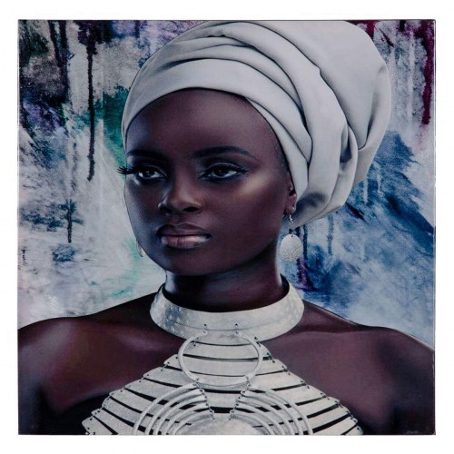 Lærred Afrikansk kvinde 60 x 2,5 x 60 cm
