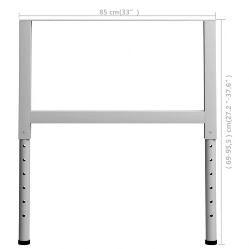 Arbejdsbænkstel 2 stk. 85 x 69-95,5 cm - grå