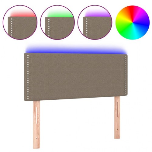 Sengegavl med LED-lys 90 × 5 × 78/88 cm - stof gråbrun