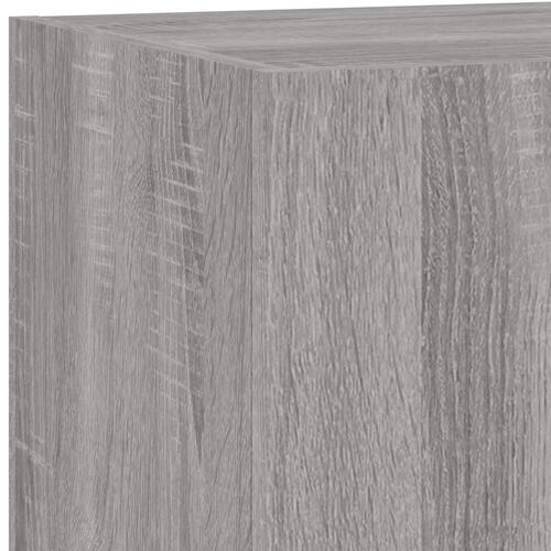 Væghængt tv-bord m. LED-lys 80x35x31 cm grå sonoma-eg