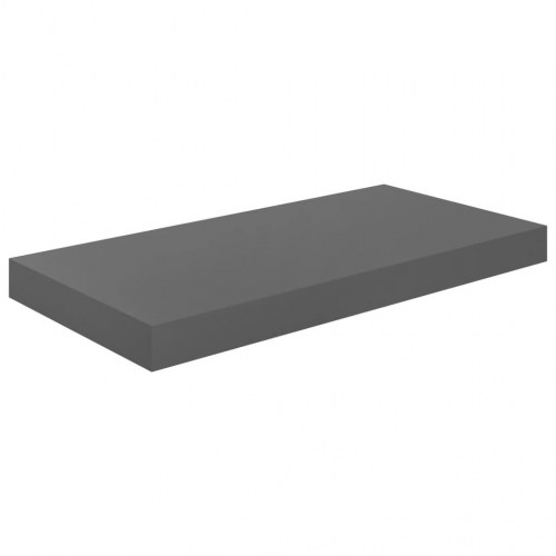 Væghylder - 2 stk. 50×23×3,8 cm i grå højglans (MDF)