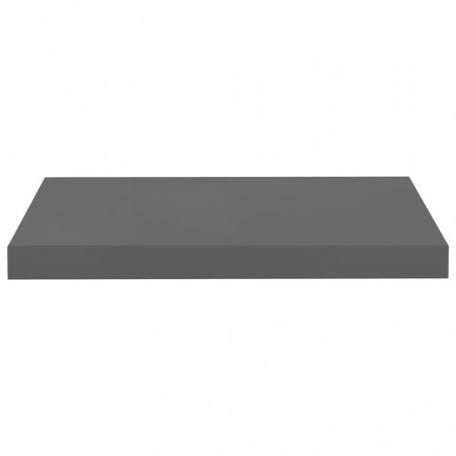 Væghylder - 2 stk. 50×23×3,8 cm i grå højglans (MDF)