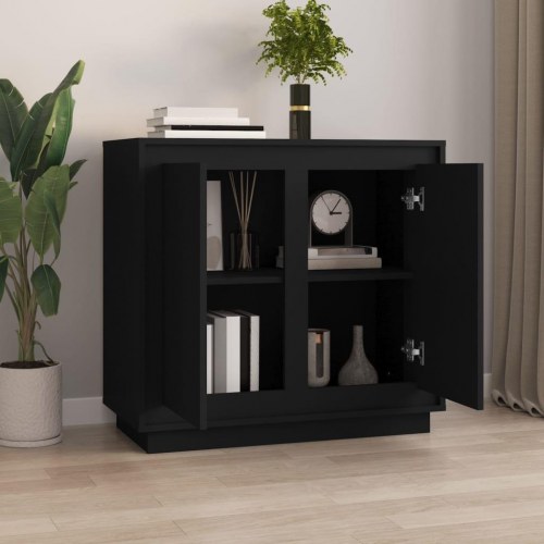 Skænk 80x34x75 cm konstrueret træ sort