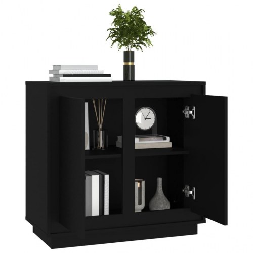Skænk 80x34x75 cm konstrueret træ sort