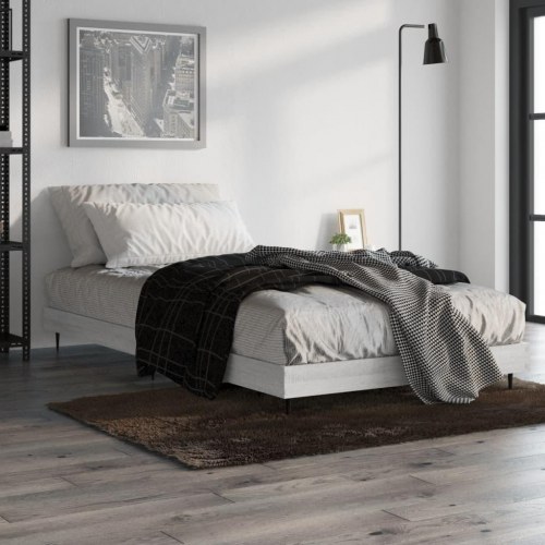 Sengeramme 90x190 cm i konstrueret træ - grå sonoma-eg